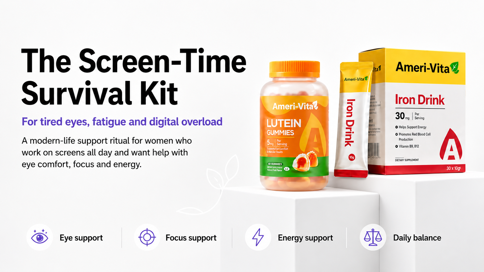 The Screen-Time Survival Kit — For tired eyes, fatigue and digital overload